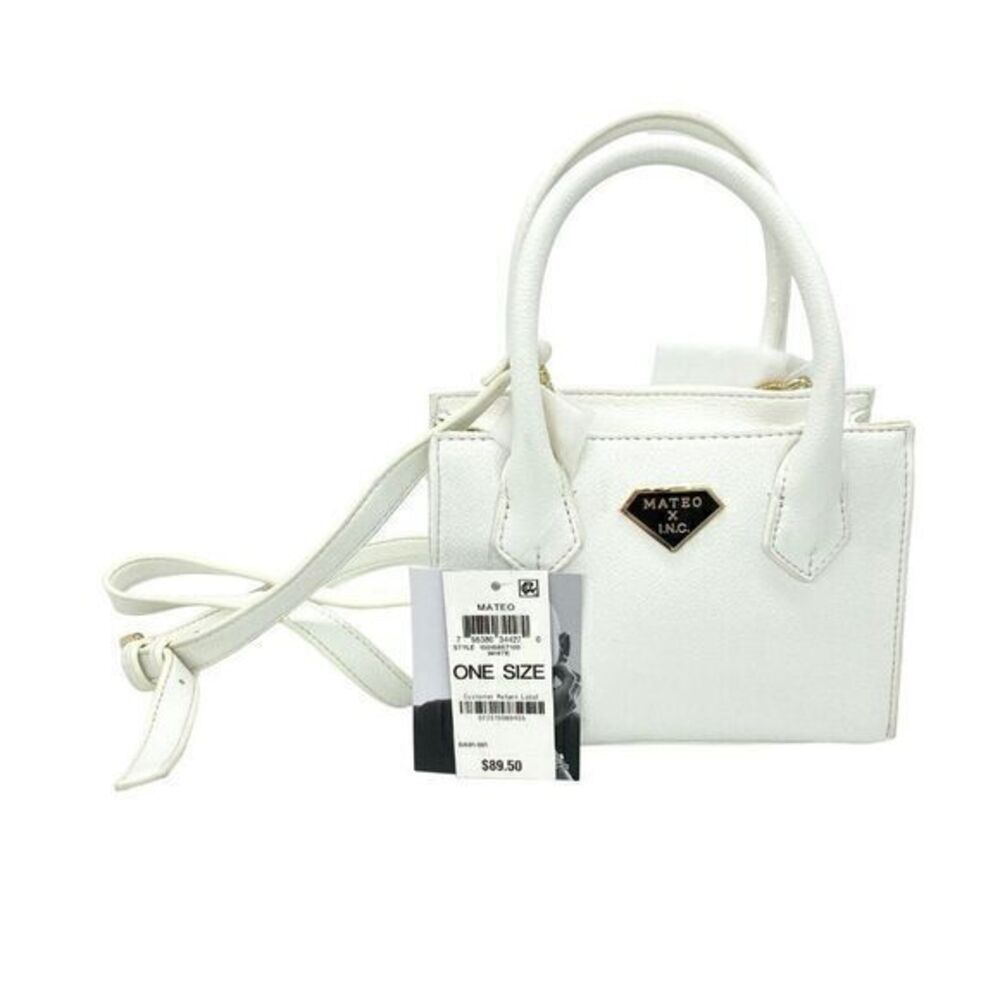 Mateo for INC Womens Crossbody Diana Gold Bag In White NEW